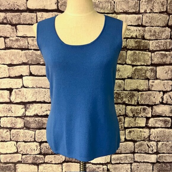 Chico's Design Blue Sleeveless Knit Tank Size L - Picture 1 of 8
